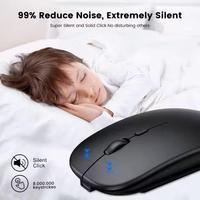 Mouse USB Nirkabel Mini Tipis Senyap LED Isi Ulang untuk Laptop PC Tablet