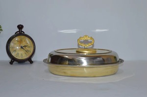 Tazón para Servir Frutas/Ensaladas de Acero Inoxidable de Calidad Superior, con Tapa, Bien Pulido, Color Dorado, Hecho a Mano, Apto para Lavavajillas - Product Image 3