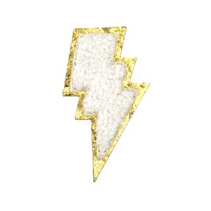 Parche de aplique de felpa bordado de tela chenilla tejida a mano con diseño de rayo, para ropa y accesorios de sombreros - Product Image 5