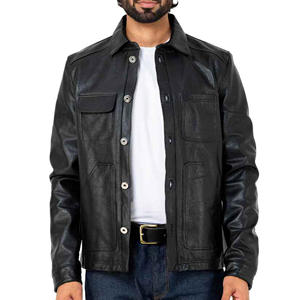 Chaqueta de cuero genuino de vaca personalizada de alta calidad, premium, negra, para hombre, de la mejor marca, nueva, con cremallera, para invierno. - Product Image 4
