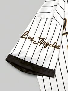 2025 superventas Unisex 220GSM gráfico sublimación manga corta cuello en V rayas fútbol americano Jersey transpirable de gran tamaño - Product Image 4