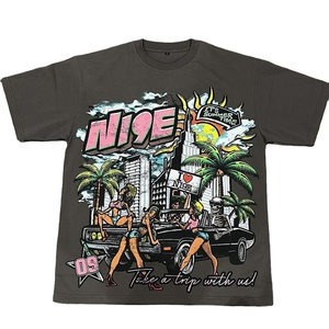 เสื้อยืดผู้ชายผ้าฝ้าย 100% ทรงโอเวอร์ไซส์ หนานุ่ม สไตล์สตรีทแวร์ลำลอง รับผลิตแบบ OEM พร้อมสกรีนโลโก้ - Product Image 1