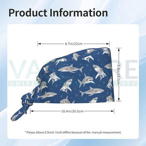 Gorro de enfermería con banda para el sudor ajustable Unisex para mujer, gorro con lazo en la espalda, gorros quirúrgicos de enfermera de Vaslcare - Product Image 3