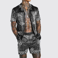 Camisa de Satén de Bambú Estampada para Hombre, Talla Grande, Transpirable y Térmica, Conjunto de 2 Piezas para Verano, Secado Rápido, Estilo Urbano, Playa, Hawaiano