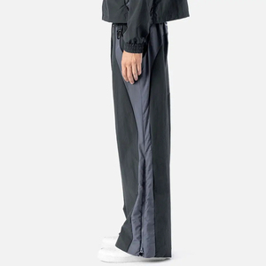 Pantalon parachute homme léger, coupe ample personnalisée, avec cordon de serrage, poches cargo en nylon, style empilé, prix de gros - Product Image 3