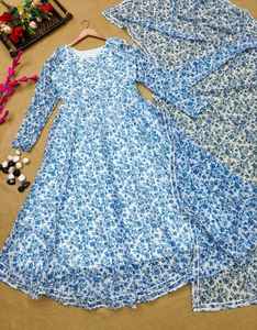 DERNIÈRE ROBE GEORGATTE EN SOIE ORGANZA AVEC IMPRIMÉ FLORAL - Product Image 5