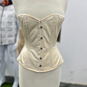 OEM Bone White Satin Firm Control Bow Breathable Over Bust Corset Dress <b>for</b> <b>Women</b> 100% Premium Quality Customized Design - Product Image 1