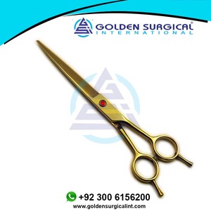 Tijeras Profesionales para Mascotas de 7 Pulgadas, Tijeras de Peluquería, Tijeras para Cortar el Pelo, Estilo Dorado de Salón, Logotipo Personalizado - Product Image 2