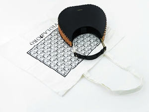 Elegante bolso de cuero y ratán hecho a mano para mujer - Product Image 2