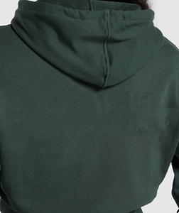Sudadera con capucha y sudadera recortada de algodón 100% de alta calidad con logotipo bordado personalizado, suéter holgado, sudaderas con capucha para mujer - Product Image 5