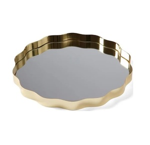 Plateau à dîner rond perlé en acier inoxydable Plats et assiettes Plateau à nourriture Ensemble d'assiettes à dîner Assiettes en acier pour le déjeuner et le dîner - Product Image 5