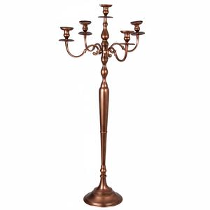Luxury Copper Finished Aluminum 5 Arms <b>Candelabra</b> Centerpiece Perfect For Home Event Wedding Decoration Handicrafts - Product Image 1