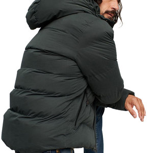 Veste à capuche matelassée pour homme, dernière tendance, prix de gros, coupe régulière, couleur unie sur le devant, imperméable, personnalisable - Product Image 4
