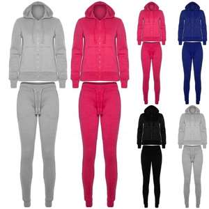 2025 Custom Sports Blank Jogger Unisex Fleece Tracksuit Plain Hoodies Women'<b>s</b> Cotton Plain Sweat <b>Suit</b> - Product Image 1