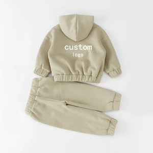 Kids 2 Piece Sets Summer Solid Top <b>T</b>-<b>shirt</b> Shorts Tracksuit <b>Baby</b> Boys Sport Hooded Customized Logo - Product Image 1