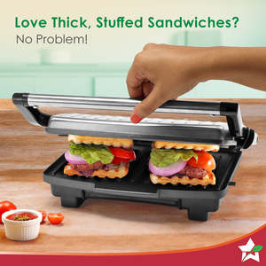 Parrilla de Contacto Eléctrica y Sandwichera Wonderchef Essenza de 400W con Placas Intercambiables para Waffles, para Uso en la Cocina y el Hogar - Product Image 4