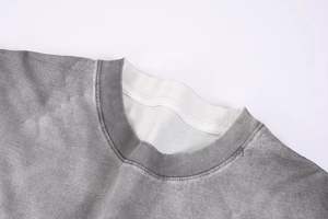 Camiseta Vintage de lavado ácido de algodón pesado de 275 gramos de alta calidad, ropa de calle impresa con logotipo personalizado, Jersey cuadrado, posición frontal - Product Image 5