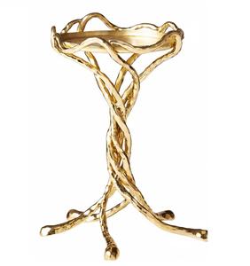 Candelabro de Metal Hecho a Mano con Acabado Dorado, Portavelas de Estilo Moderno para Decoración del Hogar - Product Image 1