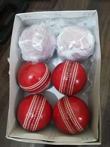 Customized Cricket Season Tape Hard <b>Ball</b> Wholesale Hand Stitched Premium Quality Leather Red White <b>Bowling</b> Cricket Bat <b>Balls</b> - Product Image 3