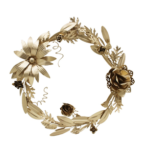 Iron <b>Wall</b> Decorative Hanging Wreath Gold Color Easter Wreath for Home & Wedding Decoration - Product Image 3