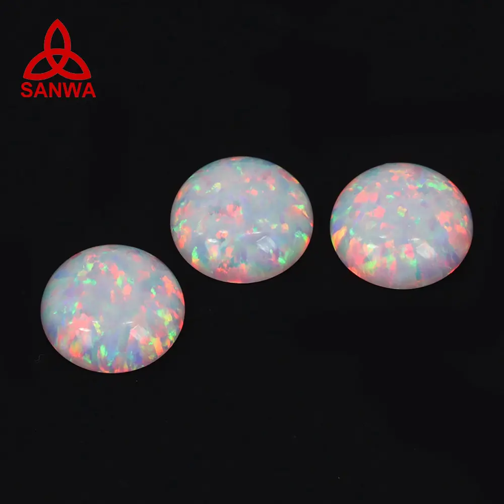 Imitation 92 Farben Opal OP83 rosa schnee rund kreis Cabochon Schlussverkauf für Silber handgefertigter Schmuck mit exklusiven Farben