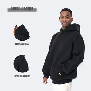 Drop shoulder cuello redondo de gran tamaño streetwear sudaderas con capucha de peso pesado para hombre sudaderas con capucha personalizadas 500gsm puff Print DDP Shipping - Product Image 2