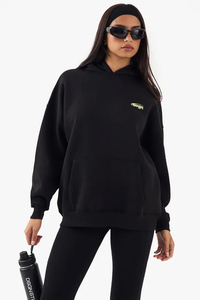 Vente chaude Latset Noir Goutte Épaule Femmes Surdimensionné Imprimé À Capuche Anti-Rides Et Respirant Hoodies Femmes Zip Up Hoodie - Product Image 4