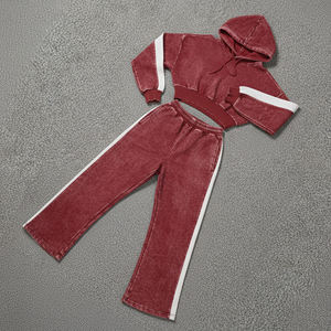 Survêtements personnalisés en lavage à l'acide, dernier design, broderie d'hiver pour hommes et femmes, survêtement en tricot lourd de 400 g/m², design de créateur - Product Image 5