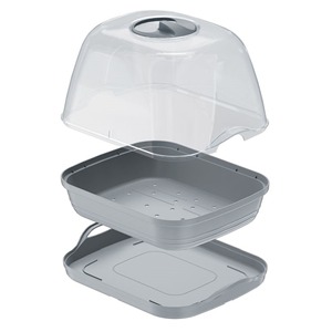 Invernadero de Mesa RESPANA, Bandeja/Cubeta Multiusos para Semillas con Tapa de Policarbonato, Dimensiones (mm) 257x196x185, Color Gris Piedra - Product Image 5