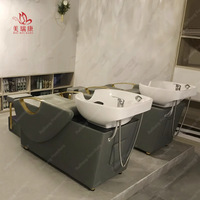 Lit de massage thaïlandais électrique moderne, lavabo de salon, bol à shampooing, lit et chaise