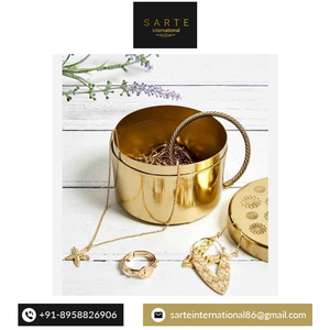 กล่องเก็บเครื่องประดับโลหะทองเหลืองทำมือสลักลายโลโก้ที่หรูหราทันสมัยสำหรับสร้อยคอจี้สร้อยข้อมือ - Product Image 4