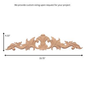 Appliques en bois sculpté sur mesure, sculptures florales en bois massif, décoration de meubles de chambre à coucher, décoration de maison - Product Image 2