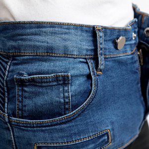 Pantalones Vaqueros de Motociclista con Protección Blindada para Hombre, Color Azul Denim, con Protección Extraíble en Rodillas y Cadera - Product Image 3