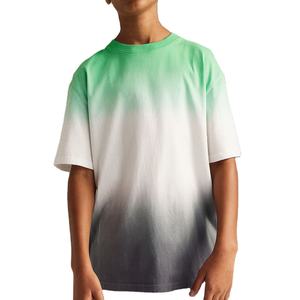 Camiseta de carbón de manga corta de longitud regular de tela de algodón peinado puro de punto OEM/ODM 100% personalizado para niños - Product Image 1