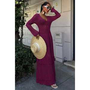 Vestido Étnico con Detalle de Botones Transpirables y Falda en Capas 2859, Cintura Natural para Ocio - Product Image 3