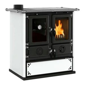 Estufa de leña 7.9kW ROSETTA Sinistra 5.0 Vst 16 Acero Blanco 5 estrellas (88.5x57.2x84.3cm) - Product Image 1