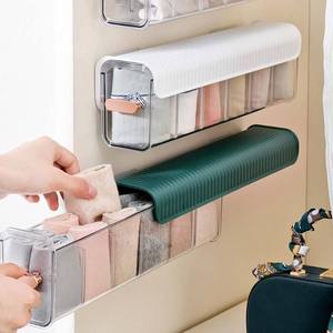 Wall-Mounted Underwear & Sock <b>Organizer</b> Transparent <b>Drawer</b> Storage Box with Lid Detachable Multi-Grid Closet <b>Organizer</b> - Product Image 1