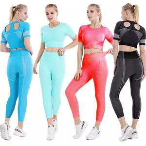 GAF-Conjunto de sujetador de cintura alta personalizado, ropa de entrenamiento, Yoga, gimnasio, Fitness, sin costuras, colores a la moda - Product Image 3