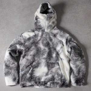 Sudadera con Capucha de Piel Sintética Tie-Dye Personalizada al por Mayor, Sudadera con Bolsillo Tipo Canguro y Cremallera para Hombre, Sudadera con Estampado Tie-Dye de Moda Extra Grande - Product Image 1
