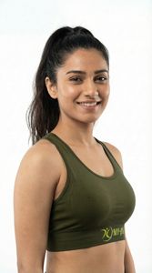 Soutien-gorge de sport classique à maintien élevé pour femmes, olive, sans couture, compression, gym, fitness, yoga, vêtements de sport, OEM personnalisé - Product Image 3