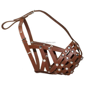 Harnais de luxe pour chien de Protection bouledogue solide en cuir véritable collier de laisse de chien sécurisé Rivet durable museau de panier en cuir - Product Image 3