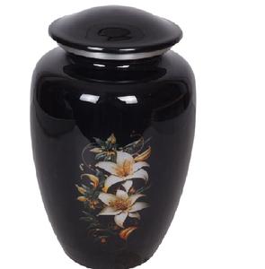 Urna funeraria de metal estilo acabado negro clásico para cenizas para honrar la urna conmemorativa con diseño pulido a precio de mayorista - Product Image 3