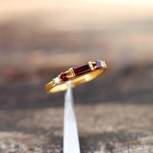 925 plata esterlina fina hecha a mano rubí vidrio relleno piedra Natural diseño elegante boda compromiso fiestas de cumpleaños - Product Image 5