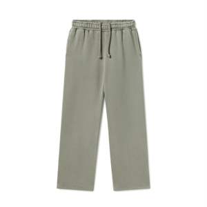 Pantalons de survêtement à jambe droite en éponge pour hommes pantalons de survêtement pour hommes pantalons de survêtement lavés avec logo personnalisé - Product Image 1