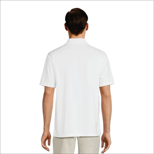 Personalizable de los hombres blancos para Polos de manga corta de punto de algodón PK tela con opciones de diseño personalizables de cuello liso - Product Image 3