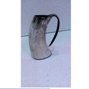 Mug artisanal en corne naturelle (boufflon, vache, bœuf) avec logo personnalisé, étanche, imitation antique, motif lever de lune - Product Image 4