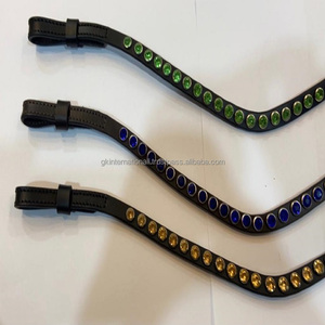 Bande de sourcils de cheval en cuir en forme de vague noire, décorée avec des cristaux ronds de marque, strass, bande de sourcils personnalisée, dernière tendance - Product Image 6