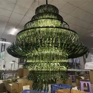 Lustre LED en cristal vert de luxe pour intérieurs de palais à suspendre populaire EAU Arabie Saoudite Qatar Koweït Oman USA Chine - Product Image 5