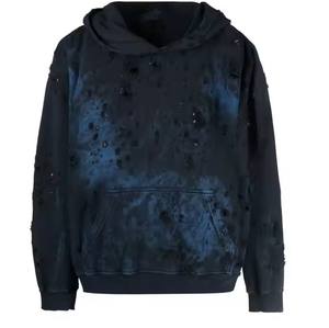 เสื้อมีฮู้ดโอเวอร์ไซส์ผ้าดิบแบบธรรมดาเสื้อฮู้ดผ้าฝ้ายผสมกันลมป้องกันการหดตัว - Product Image 6