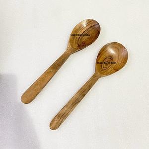 Servidores de ensalada con mango de hormigón Juego de mango de madera Tenedor y cuchara Servicio de ensalada de 12 pulgadas para utensilios Herramientas de mezcla de ensalada de madera - Product Image 2